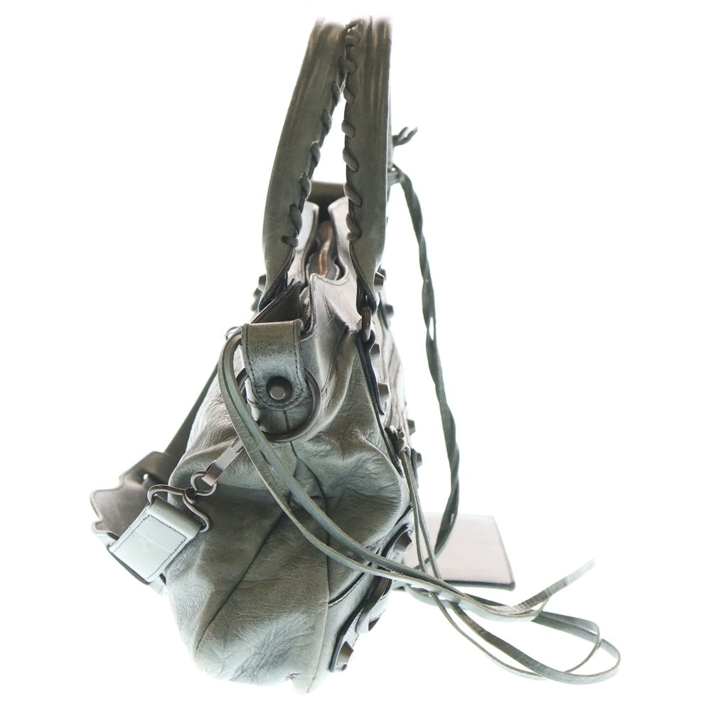 BALENCIAGA(バレンシアガ) ザ ファースト 2WAYバッグ ハンドバッグ ショルダーバッグ グリーン レザー 103208 ゴールド金具