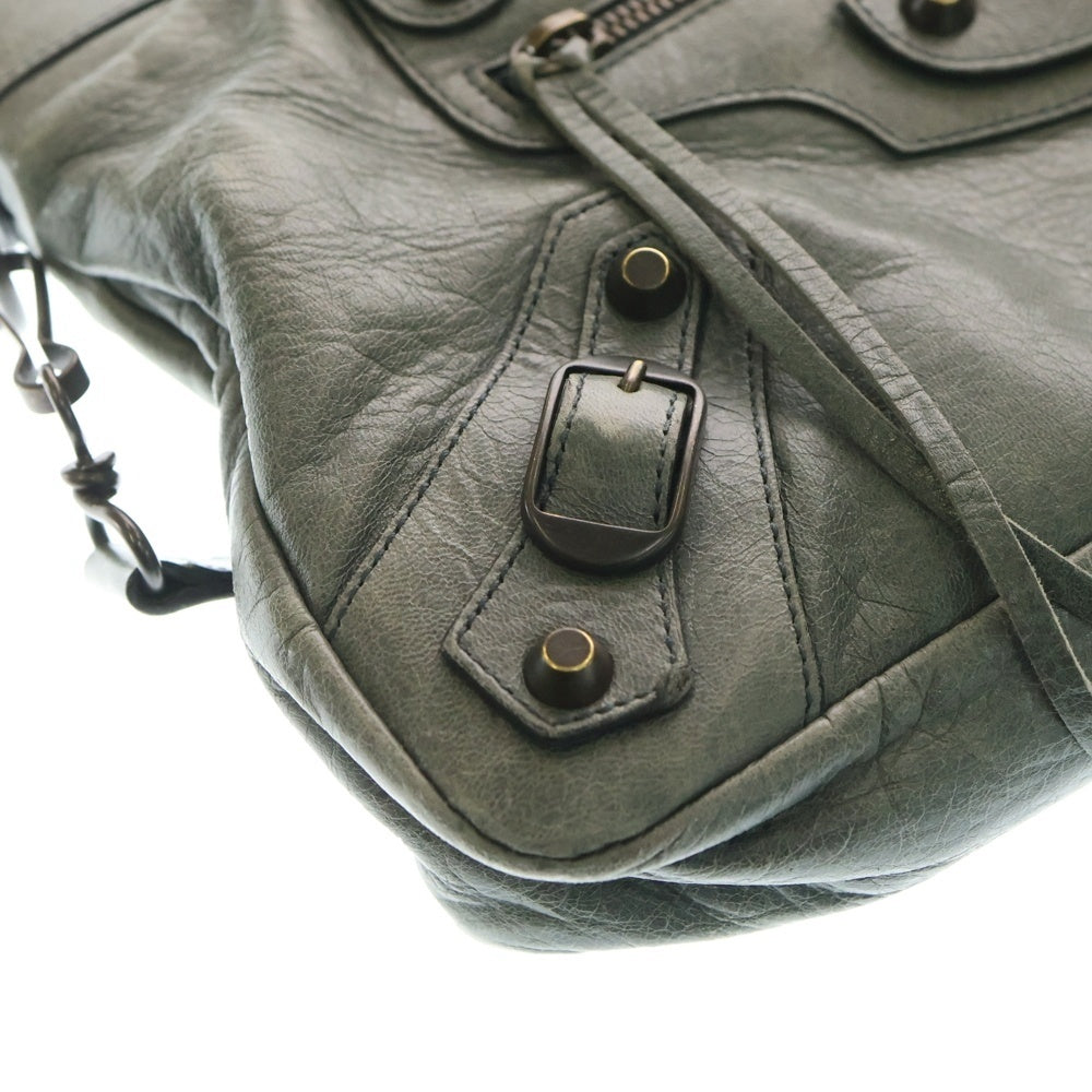 BALENCIAGA(バレンシアガ) ザ ファースト 2WAYバッグ ハンドバッグ ショルダーバッグ グリーン レザー 103208 ゴールド金具