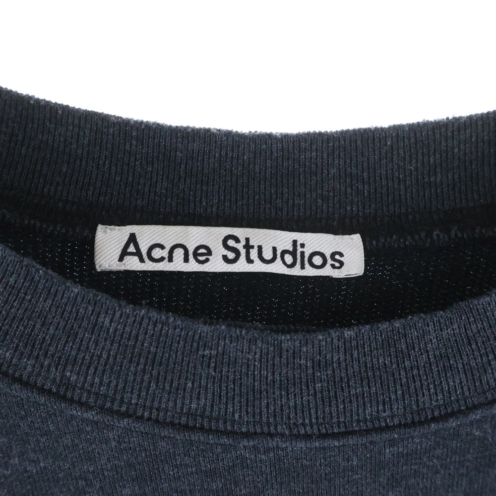 Acne Studios(アクネ ストゥディオズ) 25SS ロゴプリント スウェットクルーネックシャツ グレー FN-UX-SWEA000044
