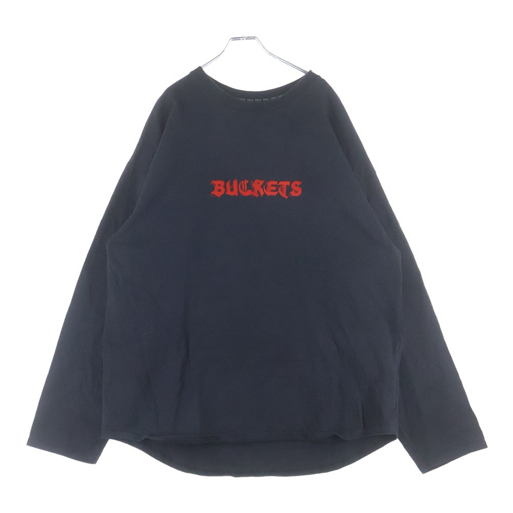 cvtvlist(カタリスト) CTLS Buskets Longsleeve Tee バスケット 刺繍デザインバックプリント クルーネックロングスリーブ長袖Tシャツカットソー ブラック