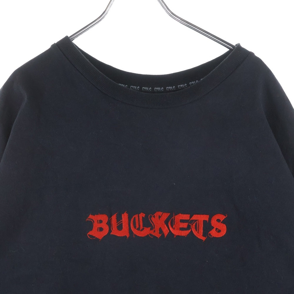 cvtvlist(カタリスト) CTLS Buskets Longsleeve Tee バスケット 刺繍デザインバックプリント クルーネックロングスリーブ長袖Tシャツカットソー ブラック