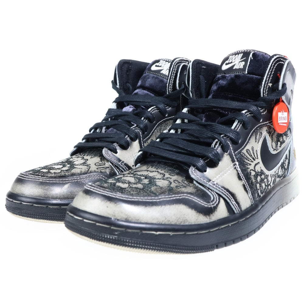 NIKE(ナイキ) Air Jordan 1 High Zoom CMFT 2 Dia De Muertos FQ8155-010 エアジョーダン1 ハイ ズーム CMFT 2 ディア デ ムエルトス ブラック/グレー 27.5cm/US9.5