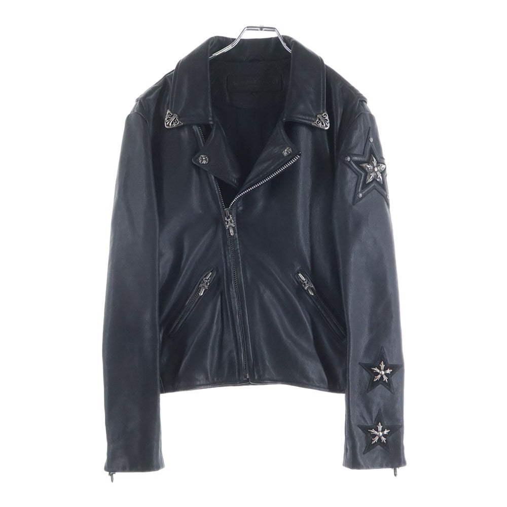 CHROME HEARTS(クロムハーツ) BASIC MOTO ベーシックモト フィリグリークロス スター ダガージップライダースレザージャケット ライダースジャケット ブラック/シルバー