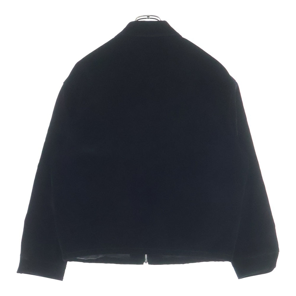 PRADA(プラダ) トライアングルロゴ コットンベルベット ブルゾン ジャケット ブラック SGB999 S221 12HO