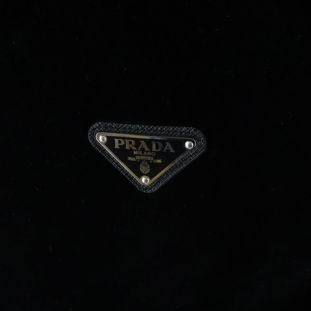 PRADA(プラダ) トライアングルロゴ コットンベルベット ブルゾン ジャケット ブラック SGB999 S221 12HO
