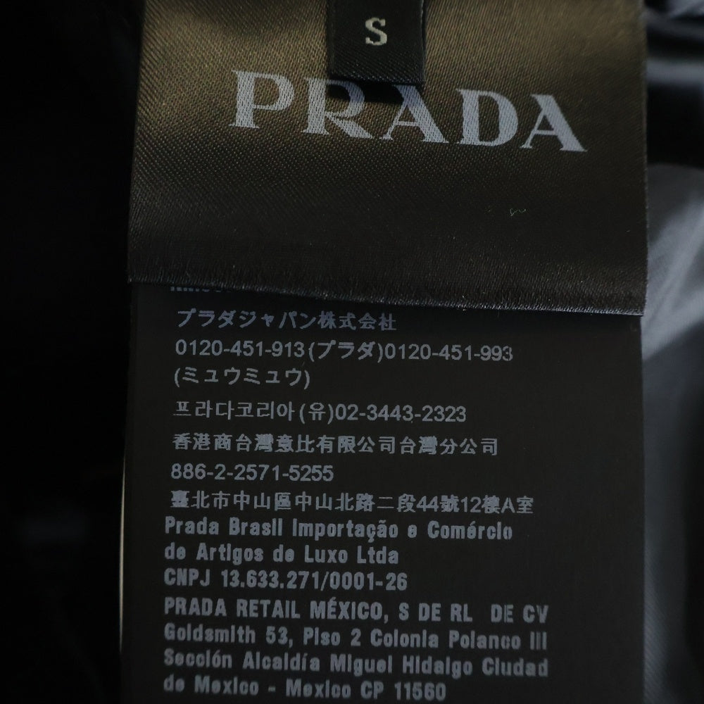 PRADA(プラダ) トライアングルロゴ コットンベルベット ブルゾン ジャケット ブラック SGB999 S221 12HO