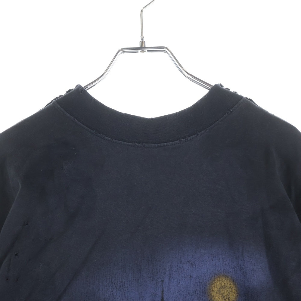 BALENCIAGA(バレンシアガ) 24AW ZL/S Double Front T-Shirts パリムーンプリント ロングスリーブ 長袖Tシャツカットソー ブラック 791613 TQVY2