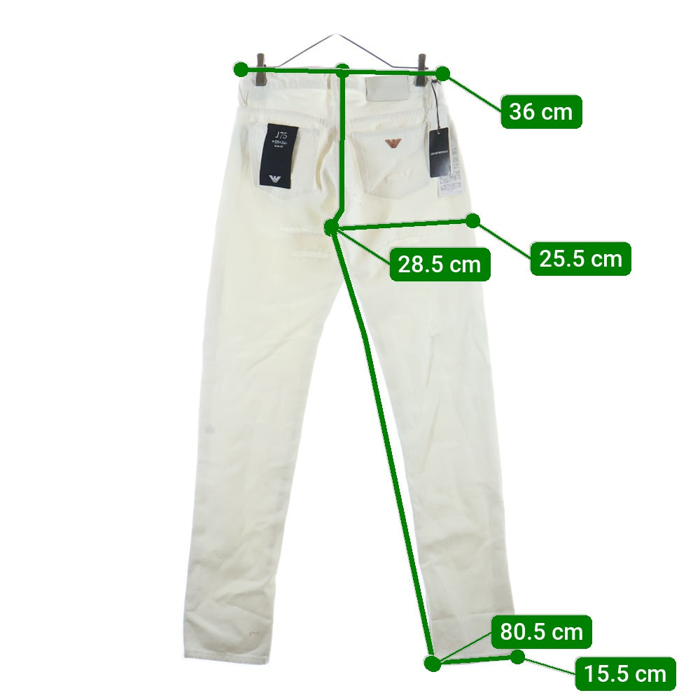 EMPORIO ARMANI(エンポリオアルマーニ) 22AW ダメージスリムフィットデニムパンツ ホワイト 6L1J75 1NMBZ