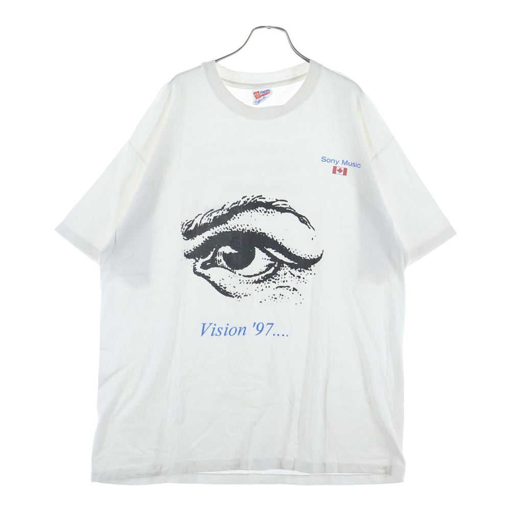 VINTAGE(ヴィンテージ) 90S SONY MUSIC Vison '97 プリント半袖Tシャツ カットソー ホワイト