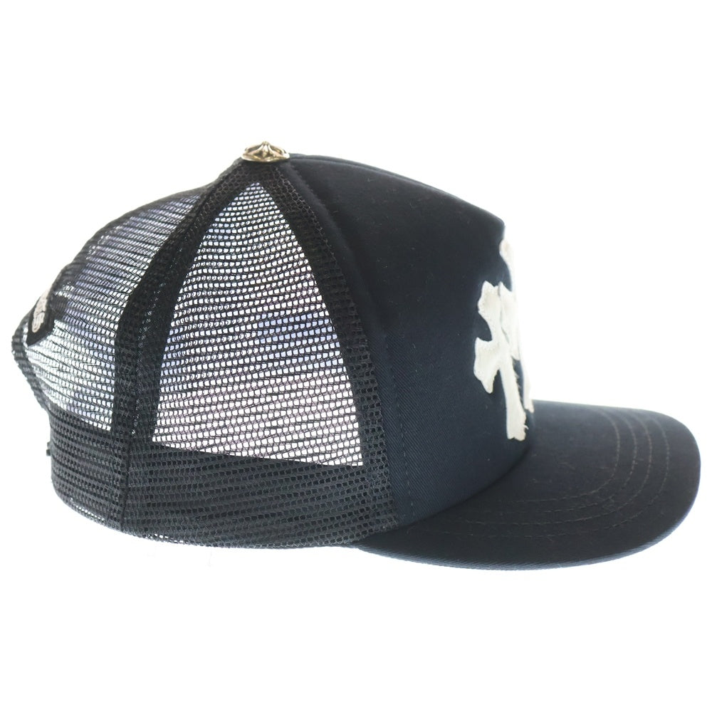 CHROME HEARTS(クロムハーツ) TRUCKER CAP 3セメタリーハラコレザーパッチ トラッカーキャップ 帽子 ブラック/ホワイト