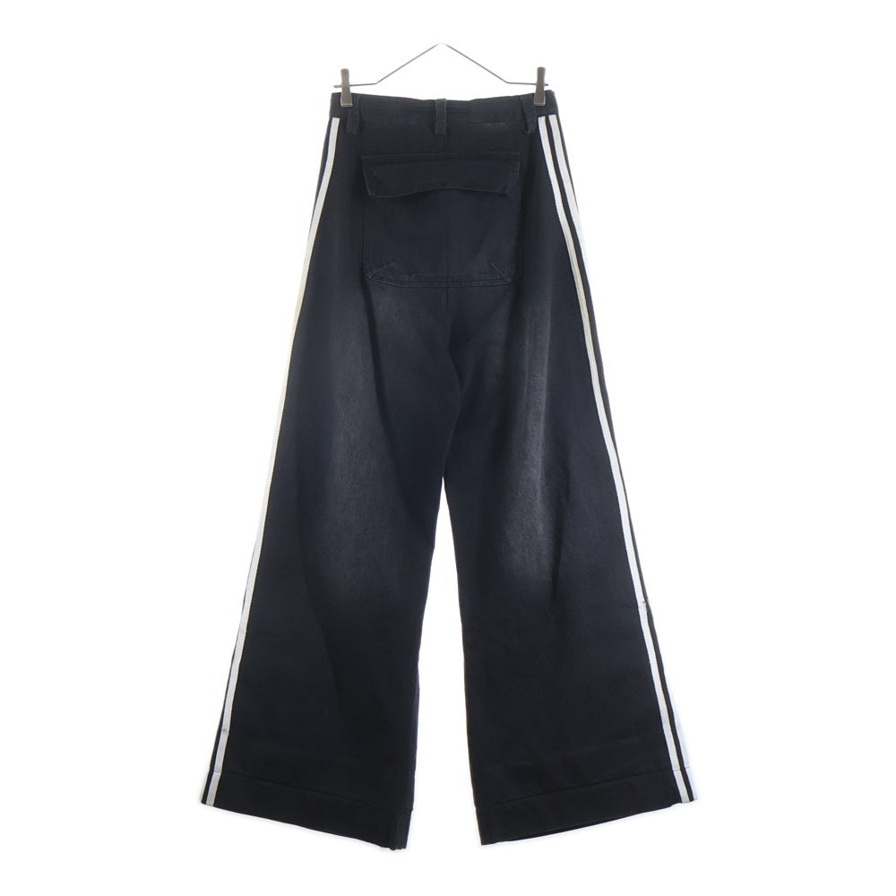 YORI SPORT(ヨリ スポーツ) dasyori 5 Stripe Denim 5ストライプデニムパンツ ダメージ加工 バギーデニムパンツ ブラック