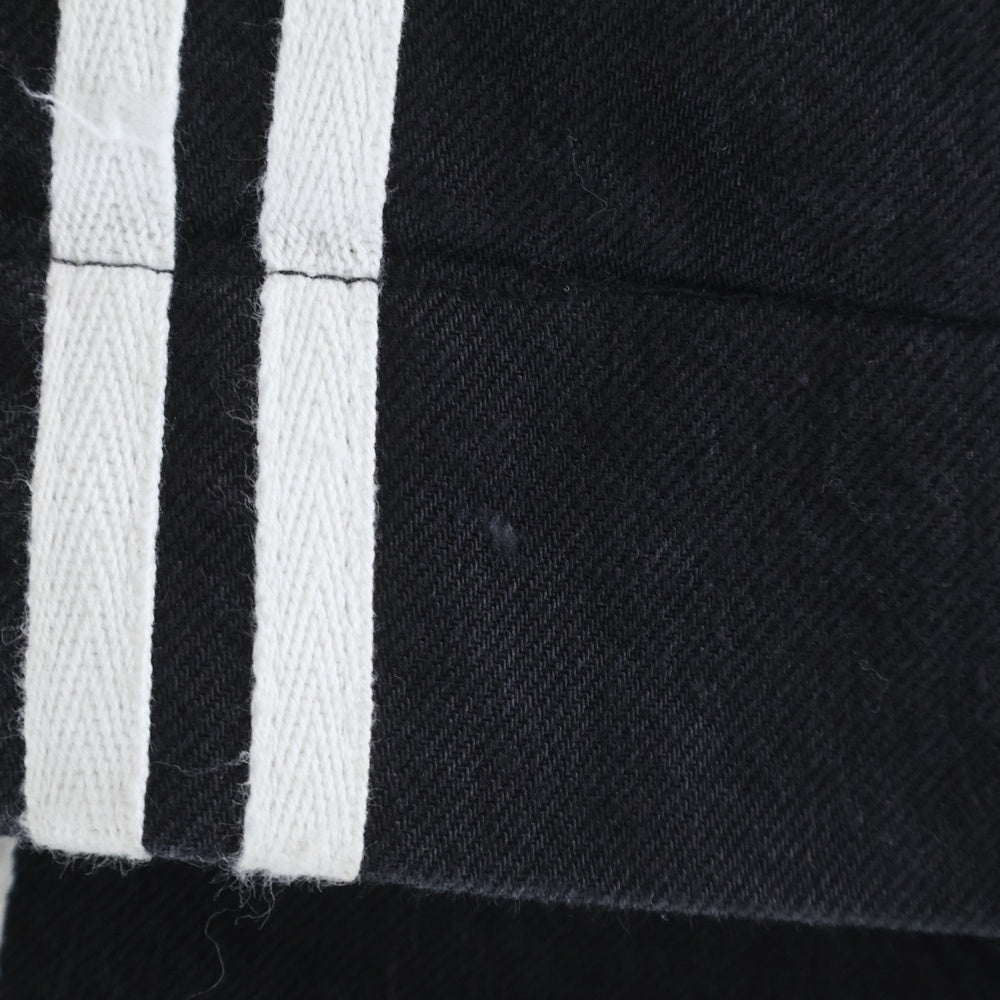YORI SPORT(ヨリ スポーツ) dasyori 5 Stripe Denim 5ストライプデニムパンツ ダメージ加工 バギーデニムパンツ ブラック
