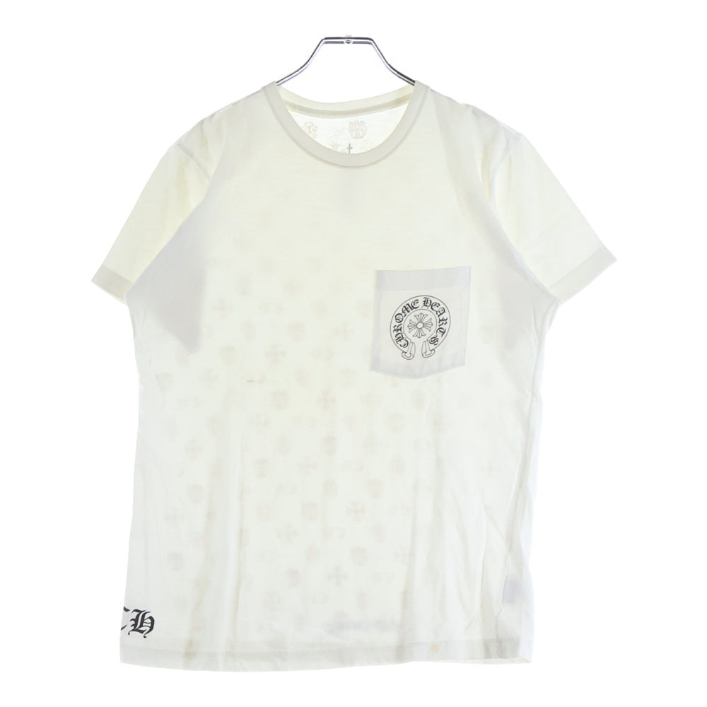 CHROME HEARTS(クロムハーツ) マルチモチーフバックプリント ホースシュー 半袖Tシャツ カットソー ホワイト