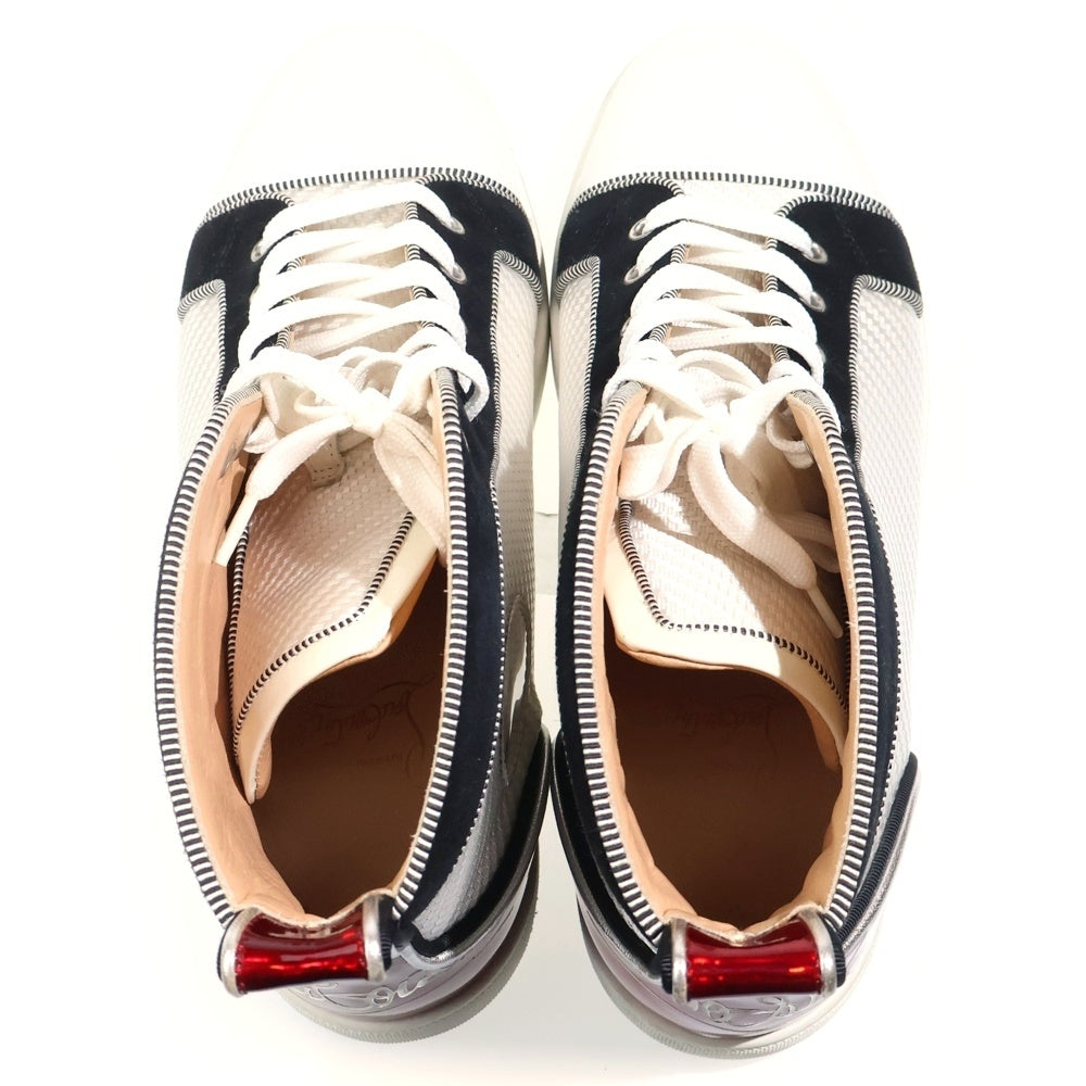 CHRISTIAN LOUBOUTIN(クリスチャンルブタン) FUN LOUIS FLAT ルイス フラット レザー ハイカット スニーカー ホワイト