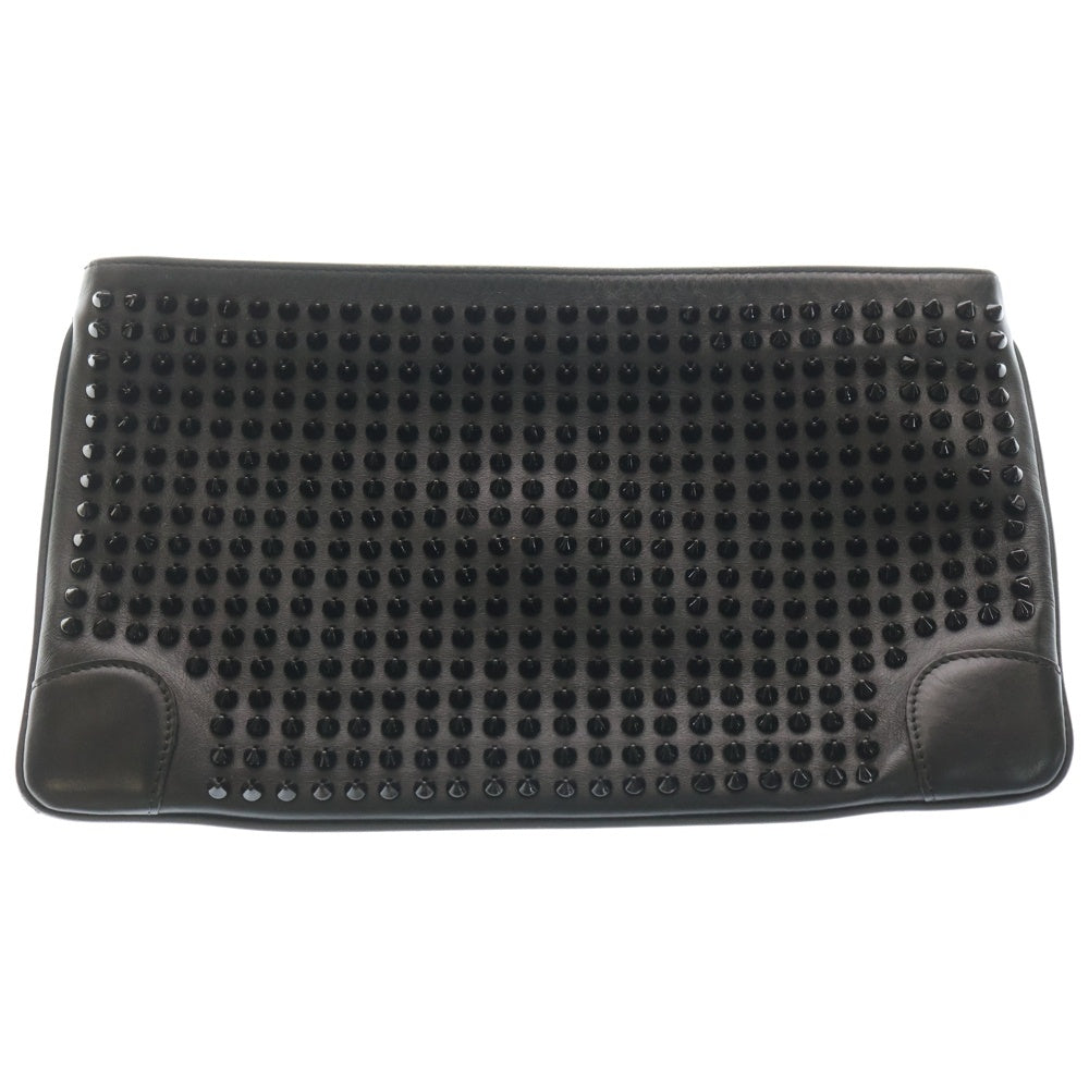 CHRISTIAN LOUBOUTIN(クリスチャンルブタン) スパイク スタッズ レザークラッチバッグ セカンドバッグ ブラック