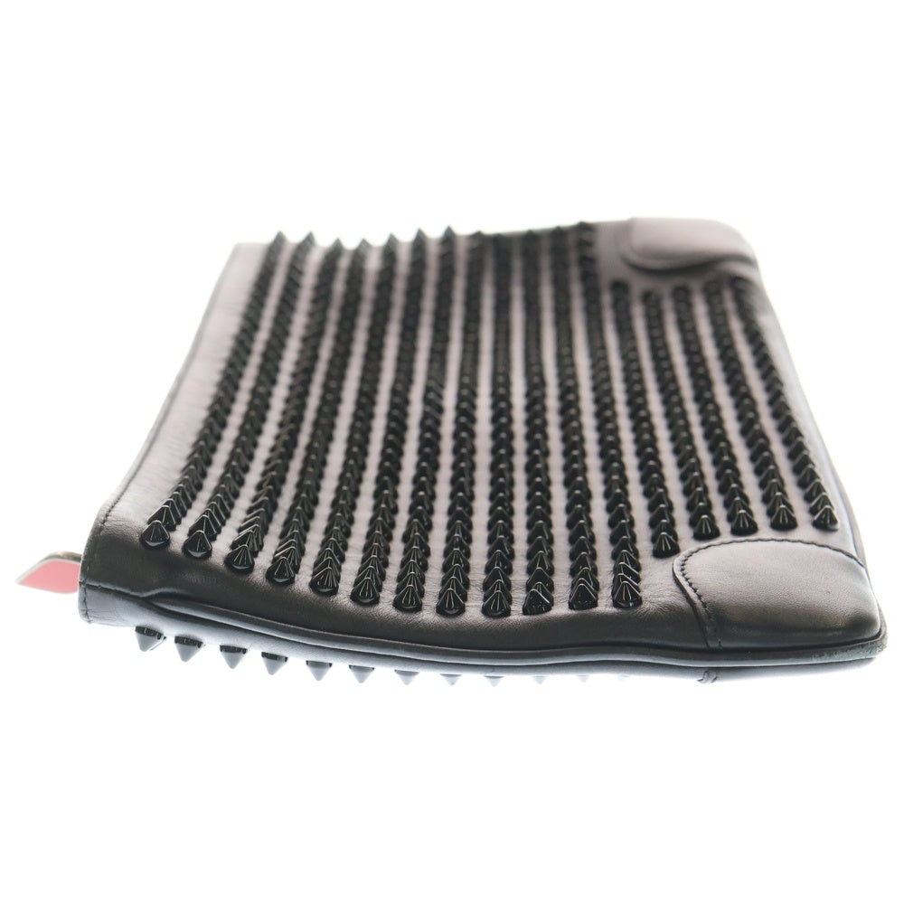 CHRISTIAN LOUBOUTIN(クリスチャンルブタン) スパイク スタッズ レザークラッチバッグ セカンドバッグ ブラック