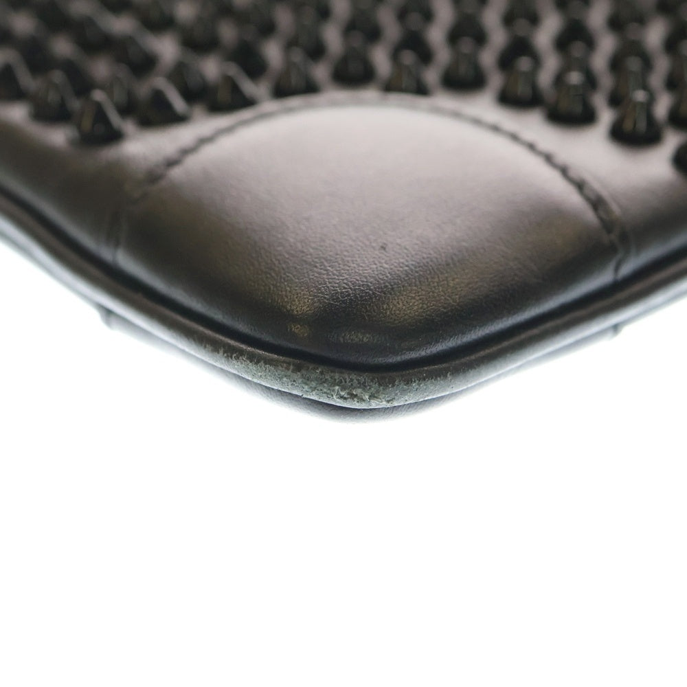 CHRISTIAN LOUBOUTIN(クリスチャンルブタン) スパイク スタッズ レザークラッチバッグ セカンドバッグ ブラック