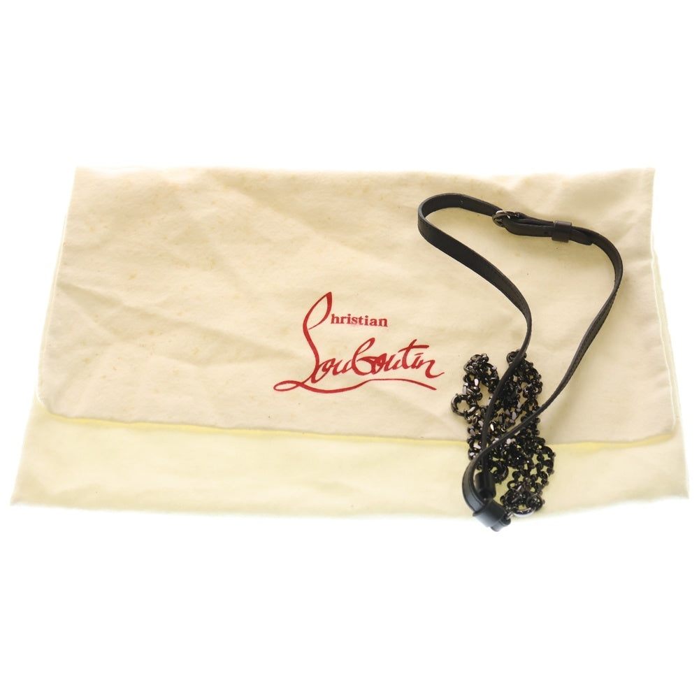 CHRISTIAN LOUBOUTIN(クリスチャンルブタン) スパイク スタッズ レザークラッチバッグ セカンドバッグ ブラック