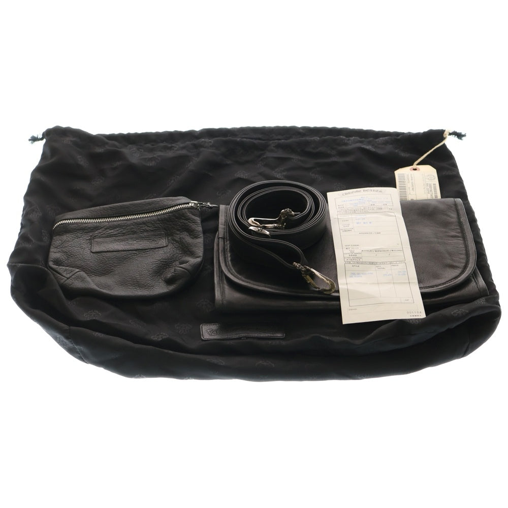 CHROME HEARTS(クロムハーツ) DIAPER BAG LEATHER SHOULDER 2WAY BAG ダイパー レザーショルダーバッグ ブラック