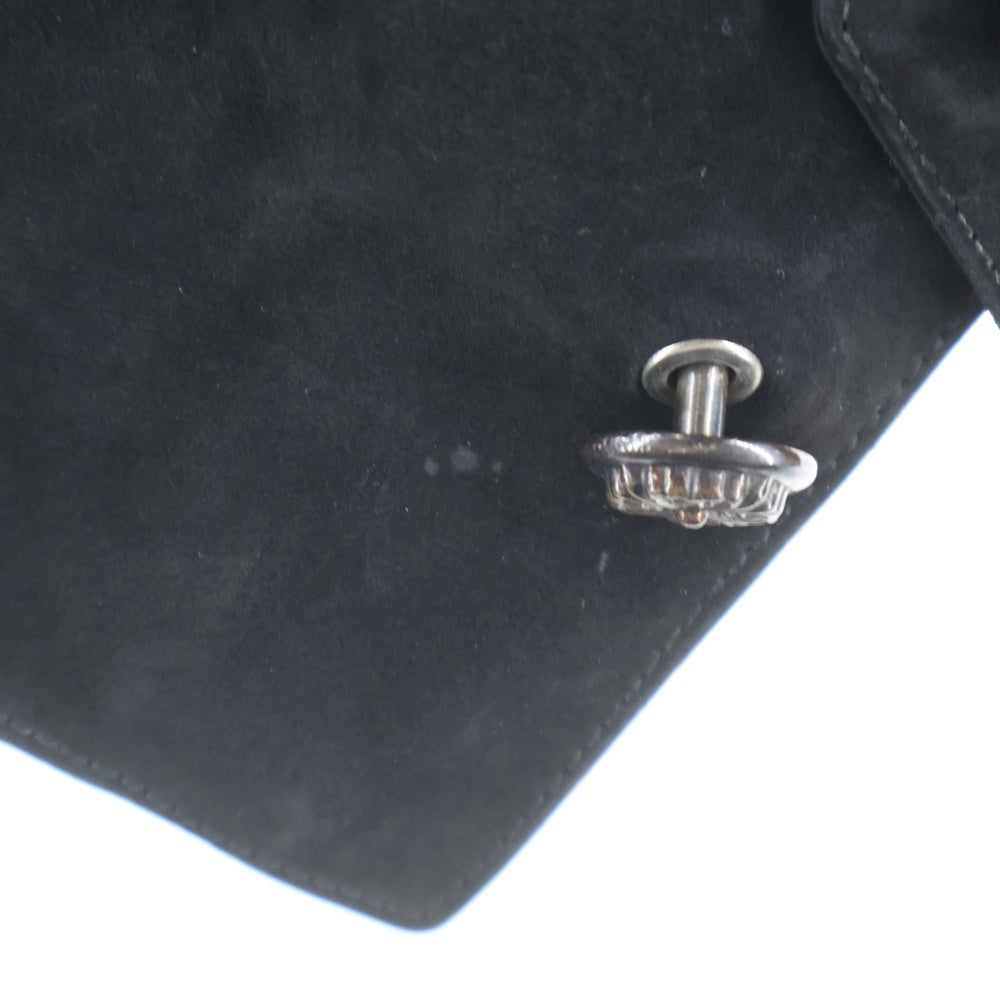 CHROME HEARTS(クロムハーツ) バックシルク切替 6Bレザーベスト ブラック
