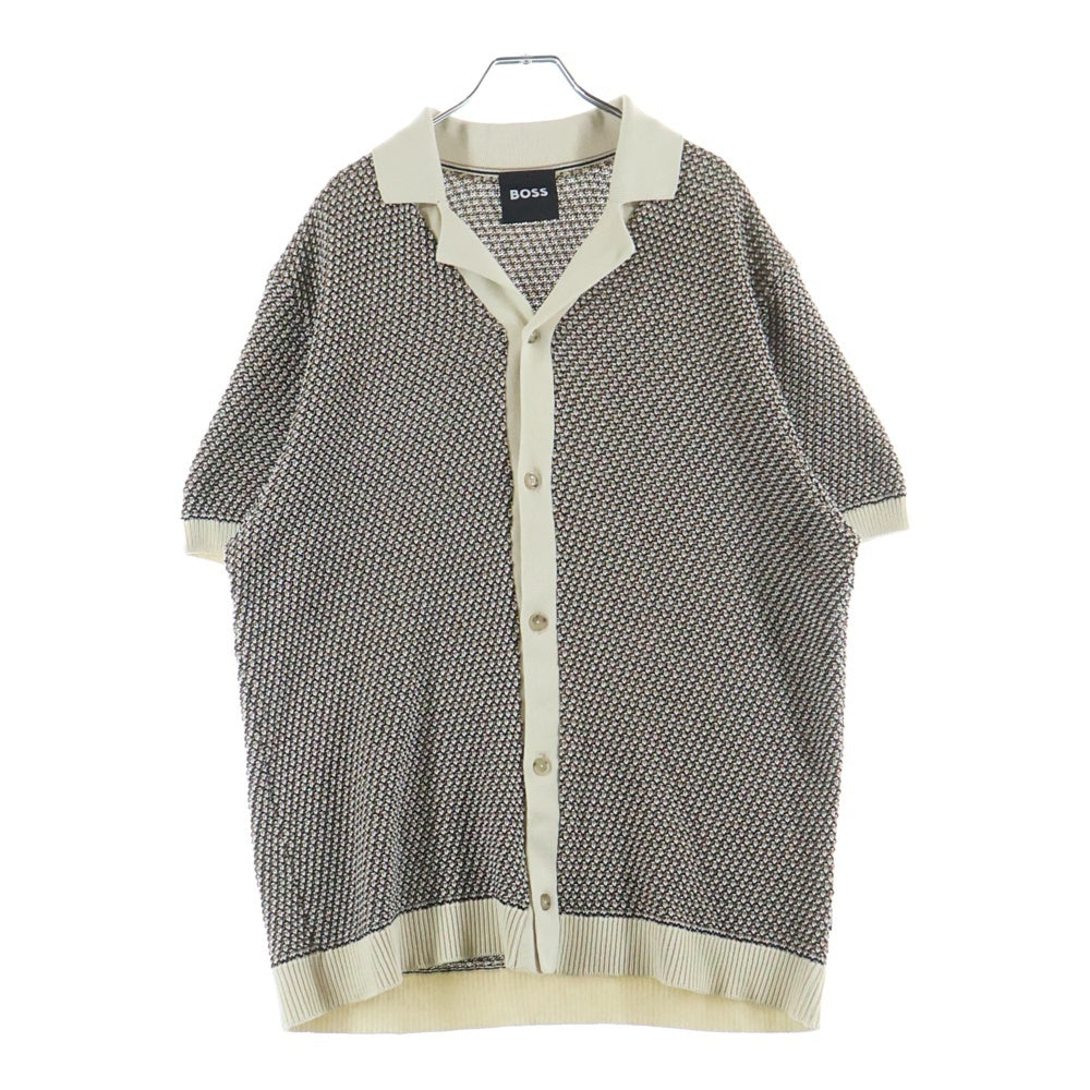 HUGO BOSS(ヒューゴボス) レギュラーフィットニットカーディガン 半袖シャツ ブラウン