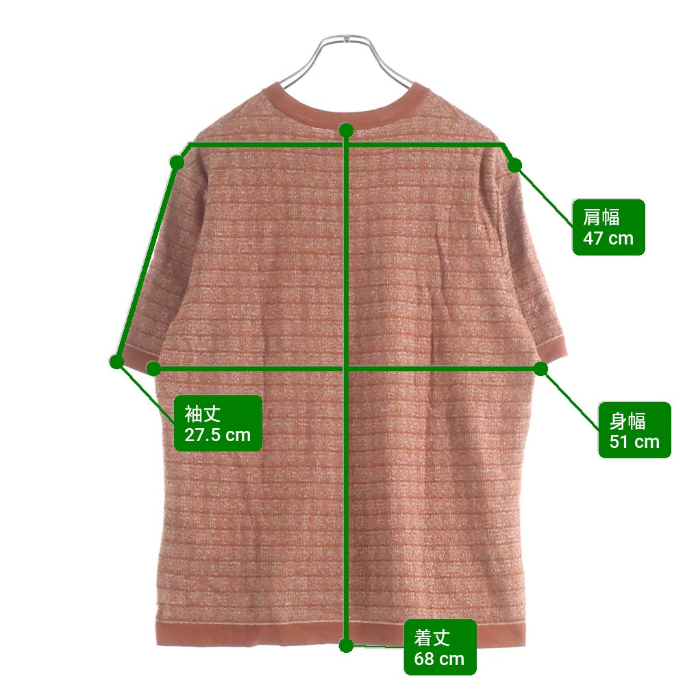 HUGO BOSS(ヒューゴボス) リラックスフィット ジャカードニット半袖Tシャツ カットソー