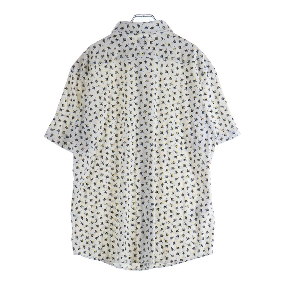 HUGO BOSS(ヒューゴボス) カジュアルスリムフィットシャツ 総柄 半袖シャツ ホワイト