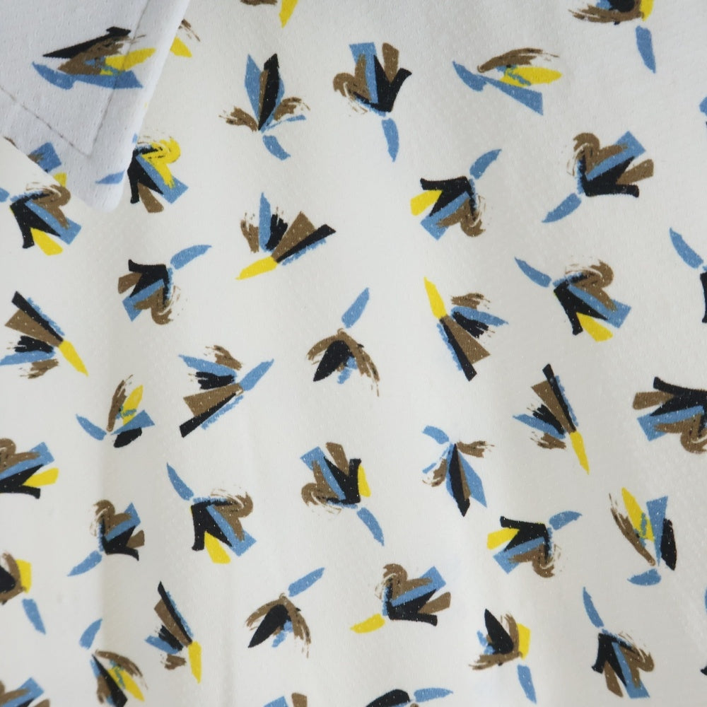 HUGO BOSS(ヒューゴボス) カジュアルスリムフィットシャツ 総柄 半袖シャツ ホワイト