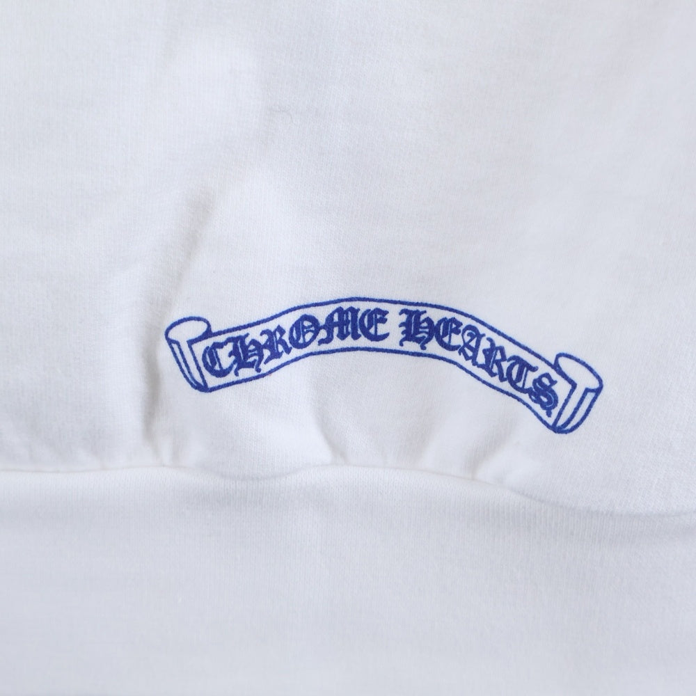 CHROME HEARTS(クロムハーツ) SWTSHRT HD ZIP アームロゴ ジップアップ パーカー ホワイト/ブルー