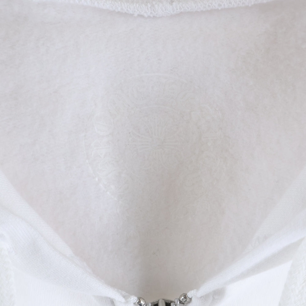 CHROME HEARTS(クロムハーツ) SWTSHRT HD ZIP アームロゴ ジップアップ パーカー ホワイト/ブルー