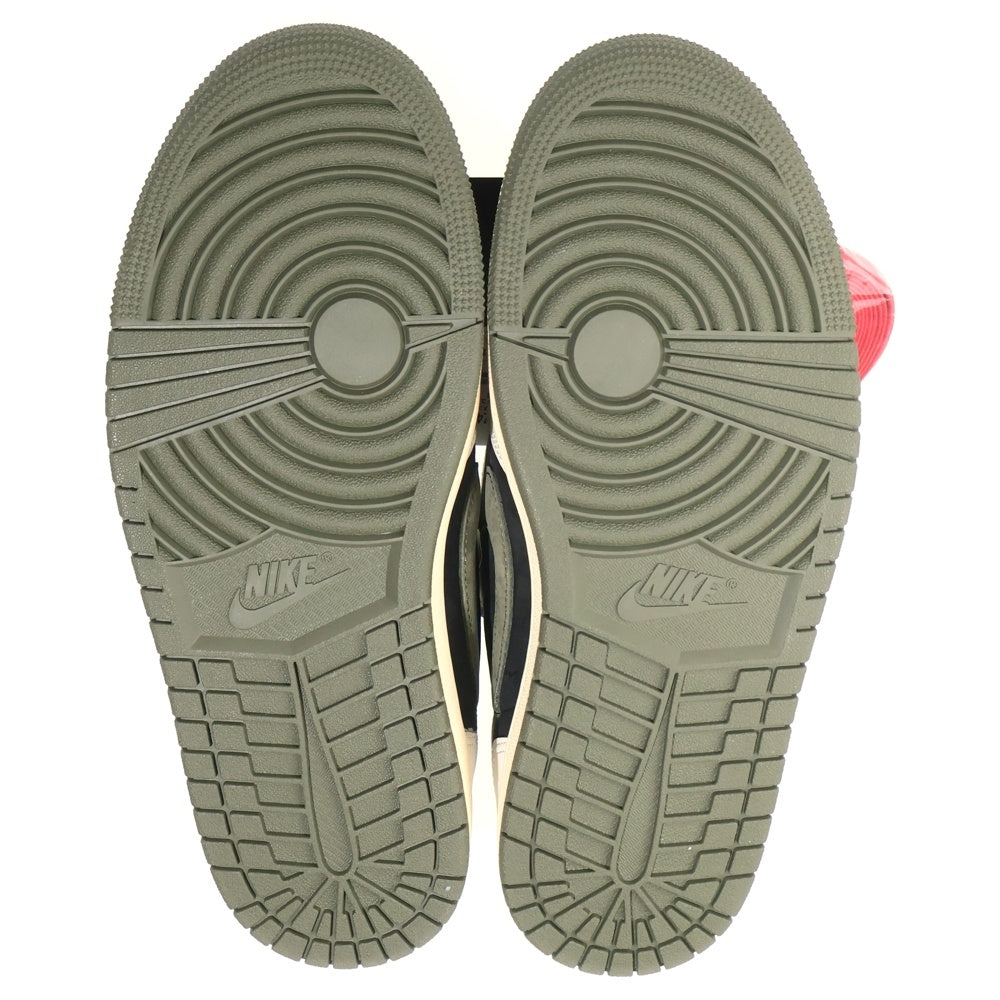 NIKE(ナイキ) ×TRAVIS SCOTT WMNS AIR JORDAN 1 LOW OG Medium Olive DZ4137-106 トラヴィススコット ウィメンズ エアジョーダン1 ミディアムオリーブ ローカットスニーカー レディース