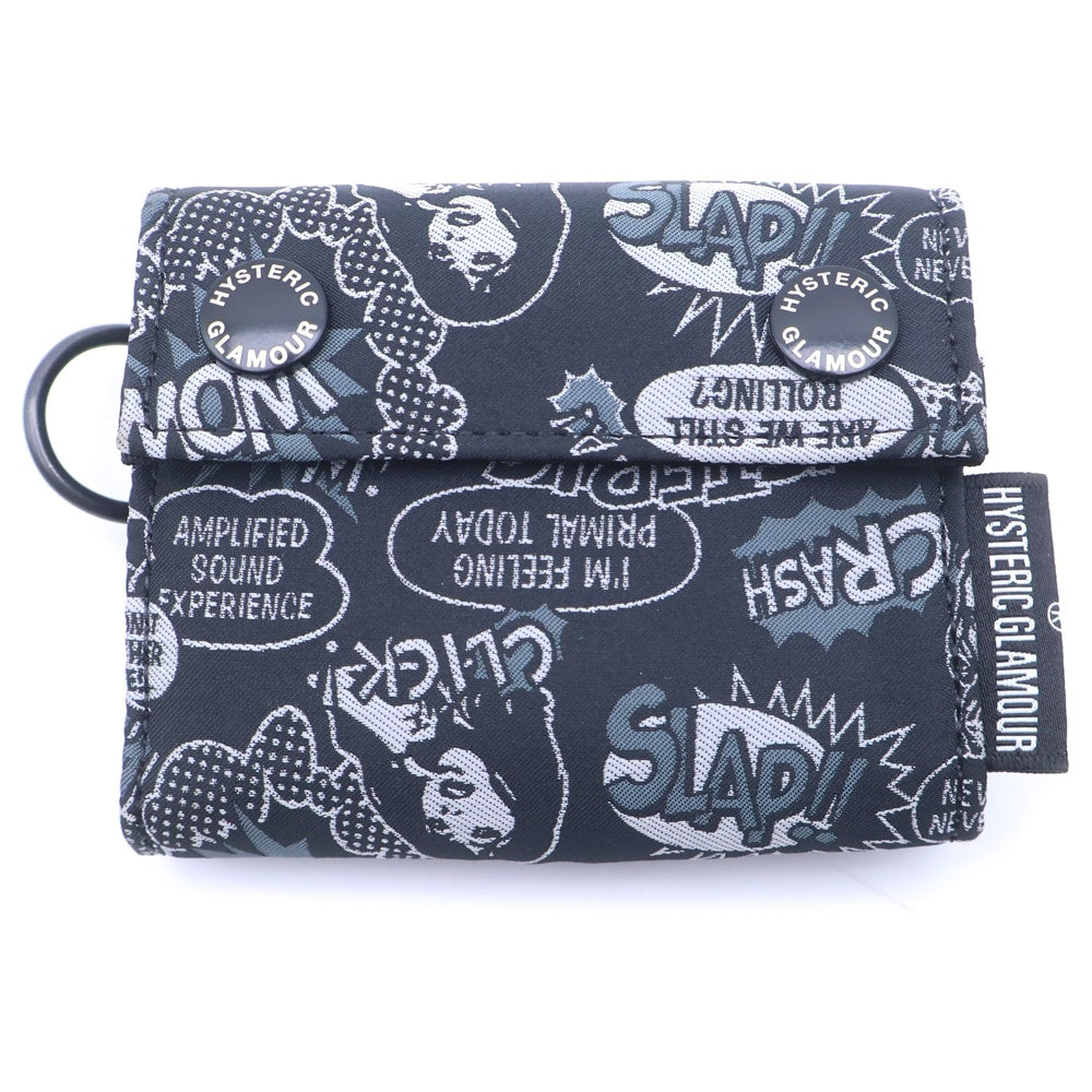 HYSTERIC GLAMOUR(ヒステリックグラマー) ×PORTER WALLET ポーター 吉田カバン 総柄ロゴ ミニウォレット 財布 ブラック レディース