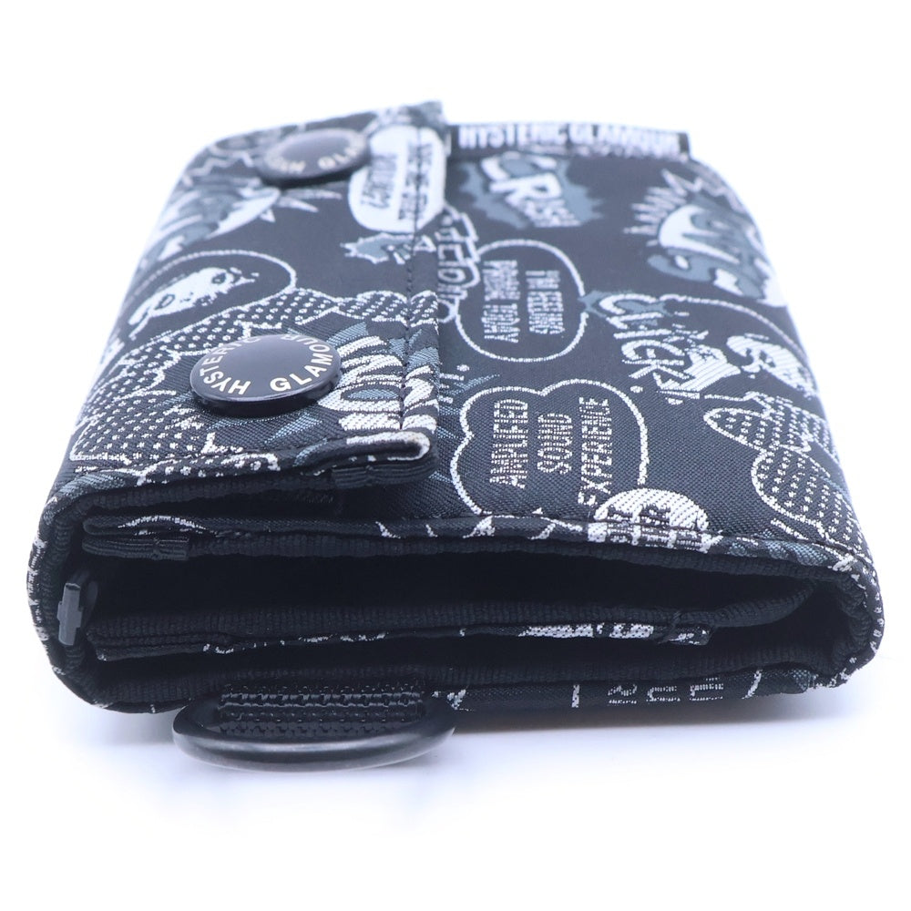 HYSTERIC GLAMOUR(ヒステリックグラマー) ×PORTER WALLET ポーター 吉田カバン 総柄ロゴ ミニウォレット 財布 ブラック レディース