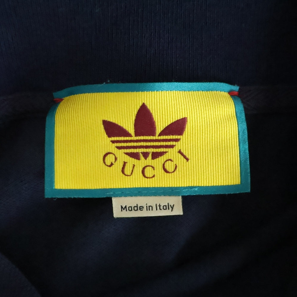 GUCCI(グッチ) ×adidas 1POINT Logo Shirt ×アディダス ワンポイントロゴ刺繍 半袖ポロシャツ ネイビー 700497 XJEL0