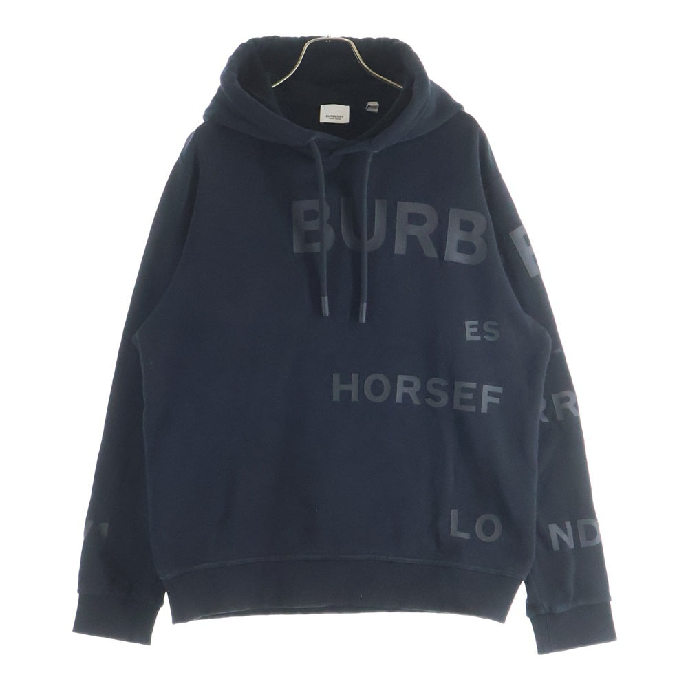 BURBERRY(バーバリー) ホースフェリー ロゴプリント フーディープルオーバーパーカー ブラック 8028539
