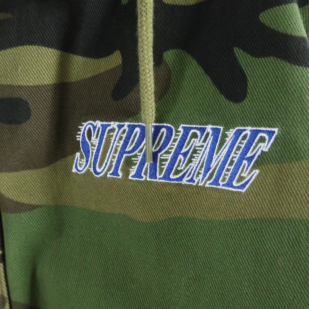 SUPREME(シュプリーム) 24AW ×Mitchell & Ness Twill Stadium Jacket ミッチェル&ネス ツイルスタジアムジャケット カモフラ グリーン/ブラウン