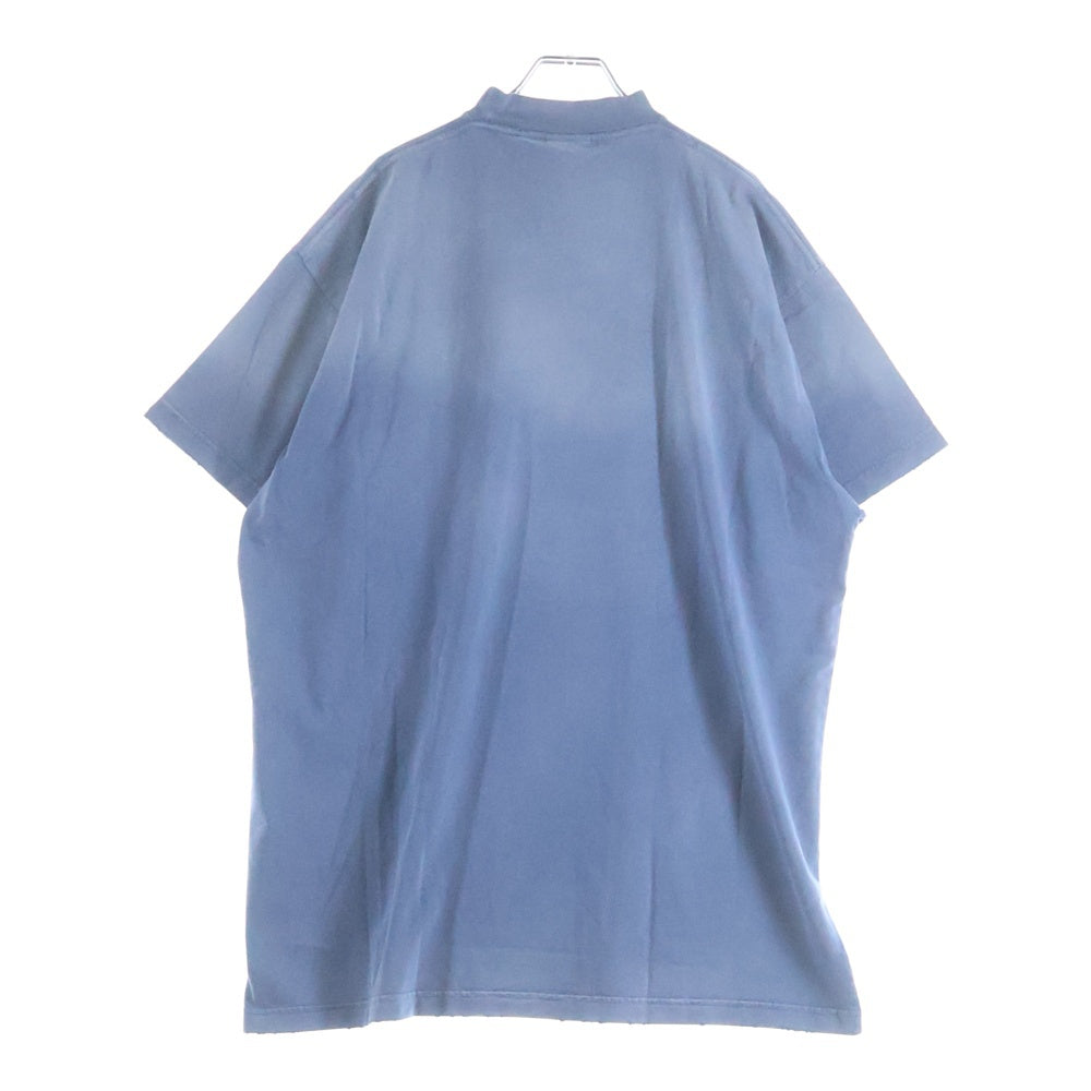BALENCIAGA(バレンシアガ) 24SS PARIS MOON Oversized Tee ヴィンテージ加工 パリスムーン 半袖Tシャツ グランジブルー 739028 TQV01