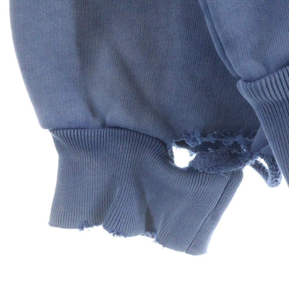 BALENCIAGA(バレンシアガ) 24SS PARIS MOON HOODIE ヴィンテージ加工 パリスムーン スウェットプルオーバーパーカー グランジブルー