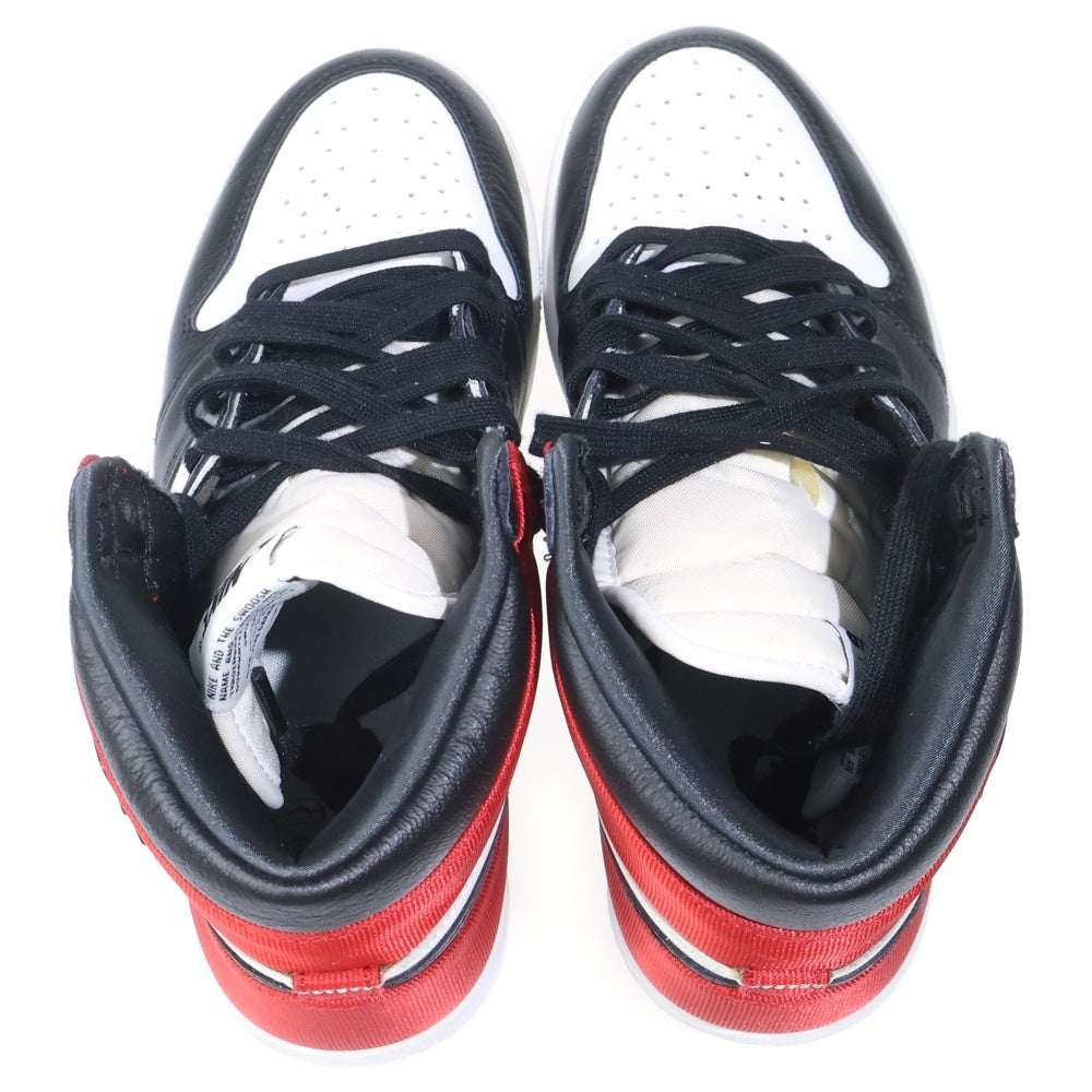 NIKE(ナイキ) WMNS AIR JORDAN 1 RETRO HIGH SATIN BLACK TOE CD0461-016 ウィメンズ エアジョーダン1 サテンブラックトゥ ハイカットスニーカー US W8.5/25.5cm レディース