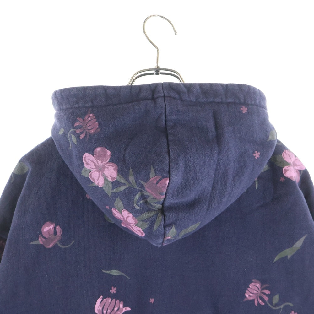 KITH(キス) 19AW Rose Frowers parker ローズフラワー柄 ボックスロゴ プルオーバーフーディーパーカー ネイビー