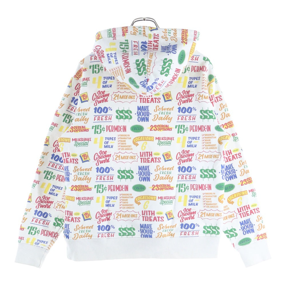 KITH(キス) NYC TREATS CIRCULAR HOODIE トリーツサーキューラースウェットフーディー プリント総柄ボックスロゴスウェットプルオーバーパーカー ホワイト/マルチ