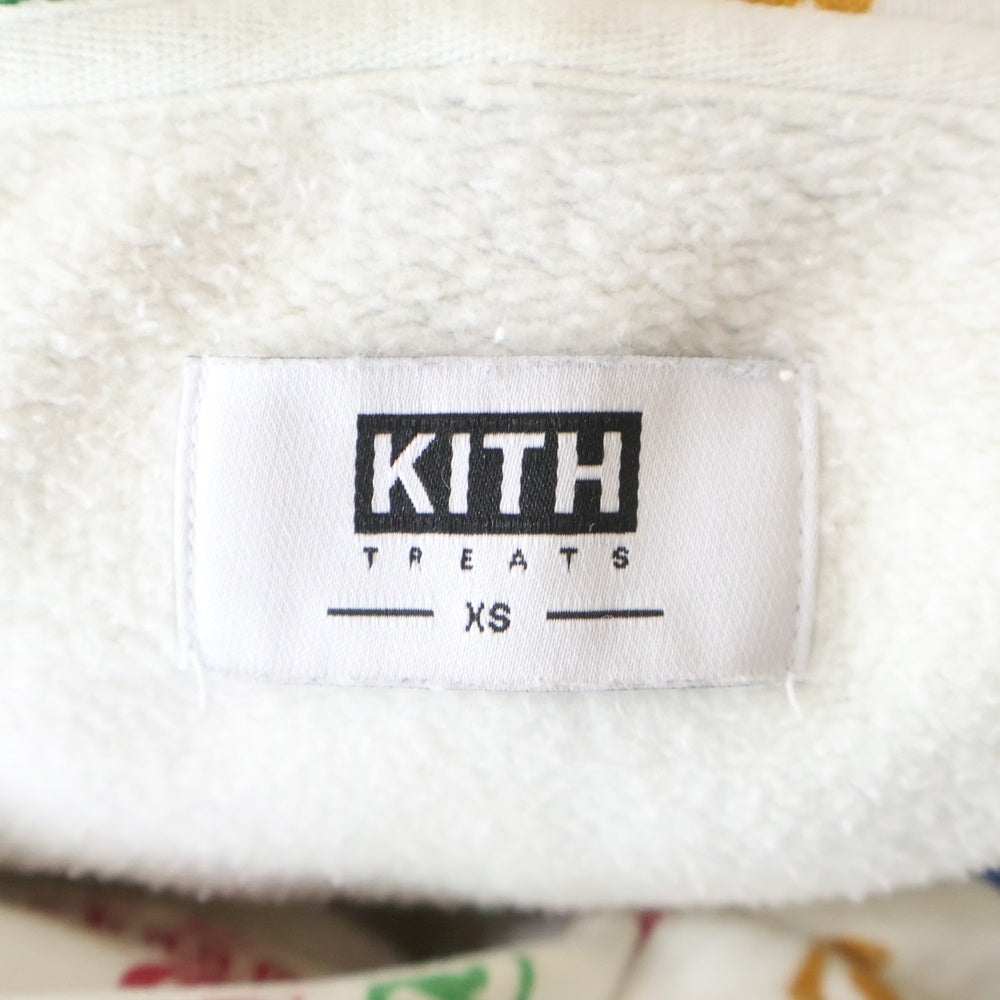 KITH(キス) NYC TREATS CIRCULAR HOODIE トリーツサーキューラースウェットフーディー プリント総柄ボックスロゴスウェットプルオーバーパーカー ホワイト/マルチ