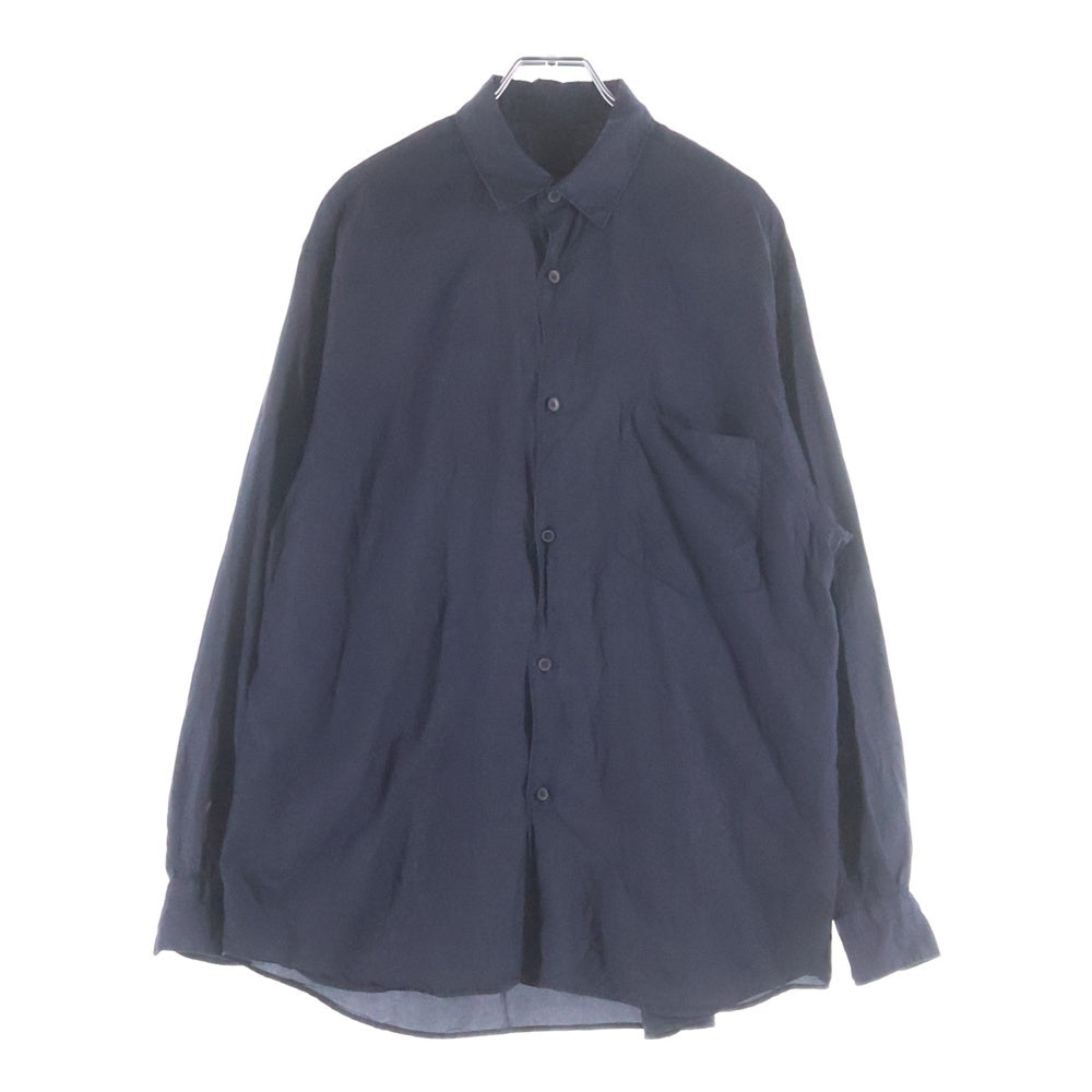 COMOLI(コモリ) 21SS 杢シルク シャツ 長袖シャツ ネイビー T01-02020