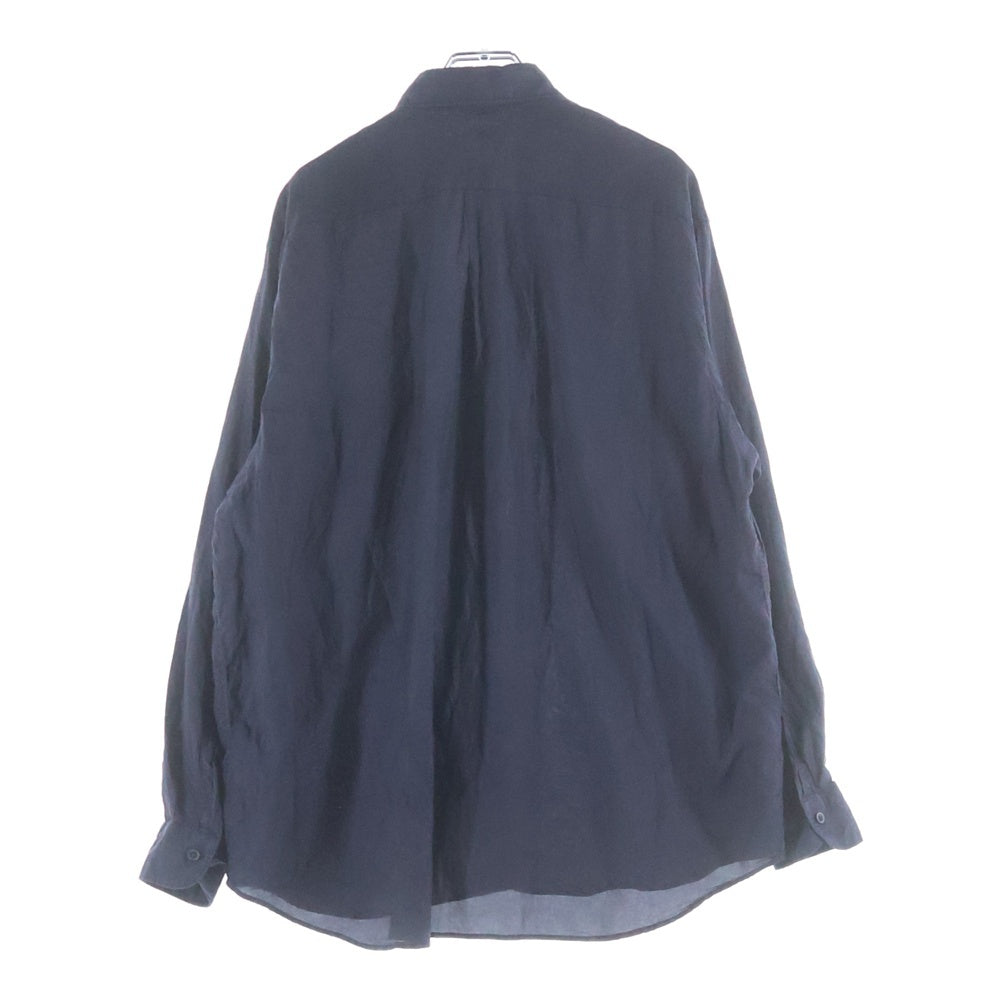 COMOLI(コモリ) 21SS 杢シルク シャツ 長袖シャツ ネイビー T01-02020