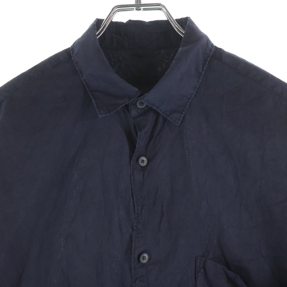 COMOLI(コモリ) 21SS 杢シルク シャツ 長袖シャツ ネイビー T01-02020