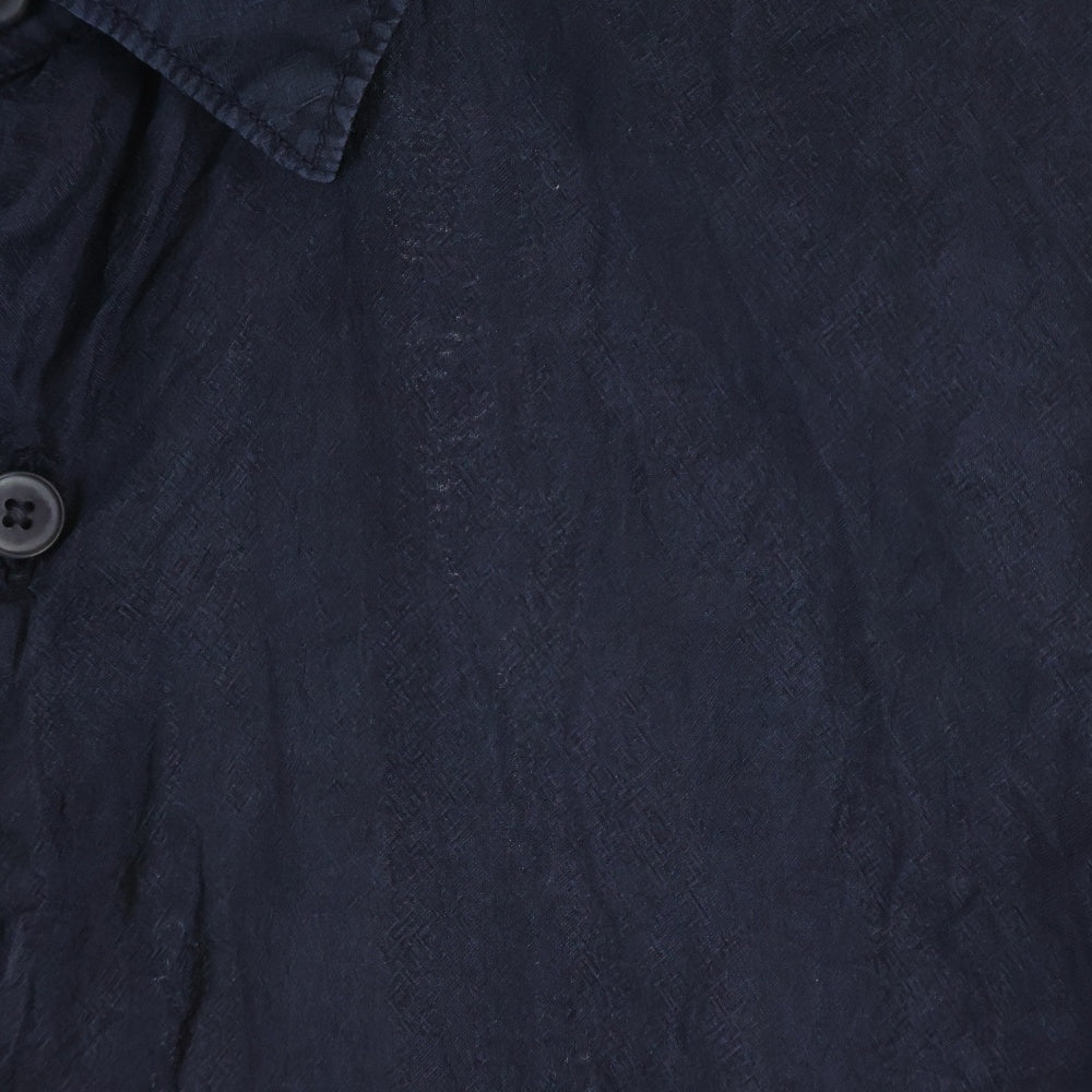 COMOLI(コモリ) 21SS 杢シルク シャツ 長袖シャツ ネイビー T01-02020