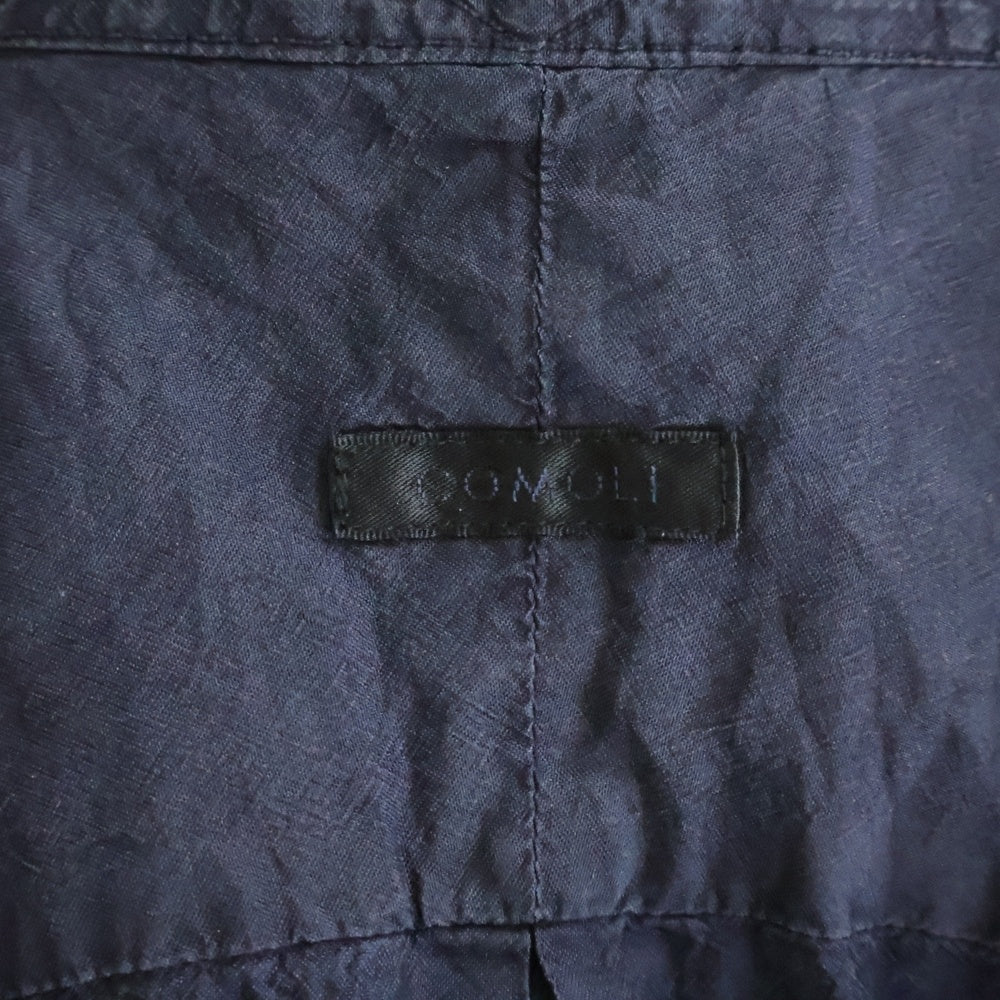COMOLI(コモリ) 21SS 杢シルク シャツ 長袖シャツ ネイビー T01-02020