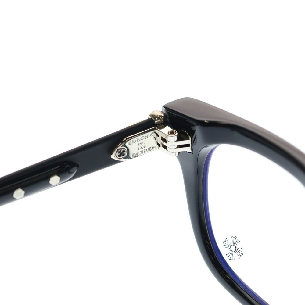 CHROME HEARTS(クロムハーツ) BAGGINS サイドフレアニーテンプルサングラス クリアフレーム アイウェア メガネ 眼鏡 ブラック/シルバー
