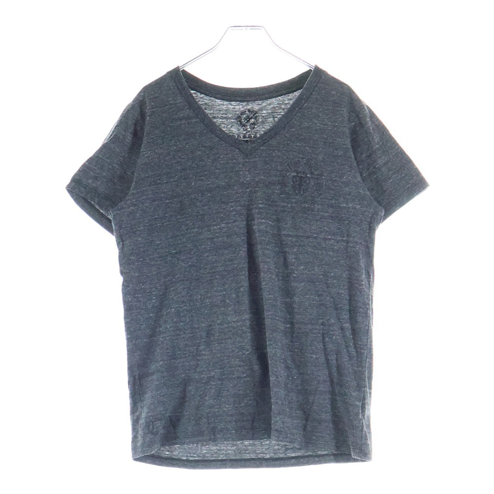 CHROME HEARTS(クロムハーツ) アメリカンフラグ プリントロゴ Vネック 半袖Tシャツ カットソー グレー