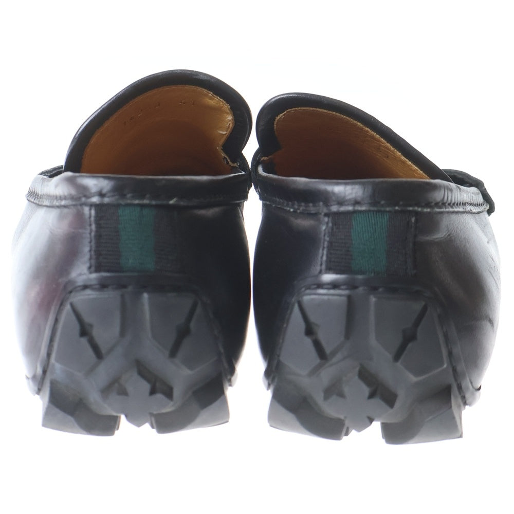 GUCCI(グッチ) メタル ロゴ ローファー ドライビングシューズ ビジネスシューズ ローファー 147944 ブラック